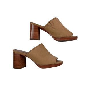 Frye Womens Blake Brown Suede Leather Slide Mules Chunky Heel Size 6.5 M Sandal